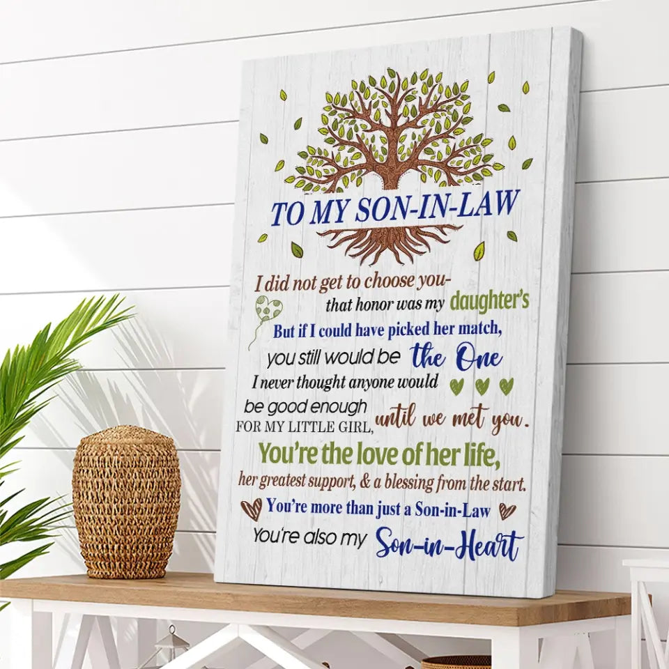 To My Son-In-Law - Wall Art Canvas/poster - Anniversary, Wedding Gift for Son in Law from Mother in Law