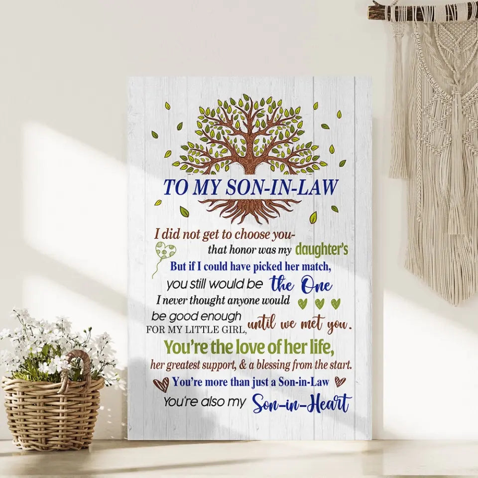 To My Son-In-Law - Wall Art Canvas/poster - Anniversary, Wedding Gift for Son in Law from Mother in Law
