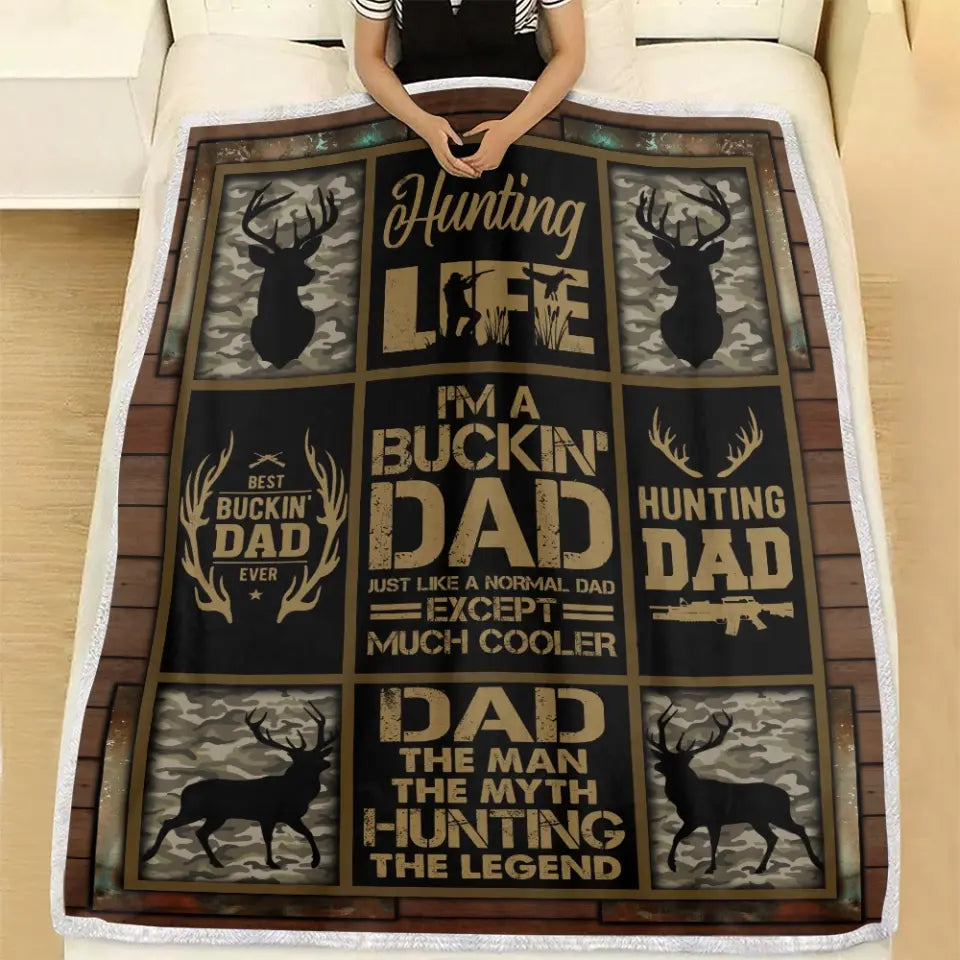 Father Daughter Hunting The Man The Myth The Legend Special Blanket Gift For Dad