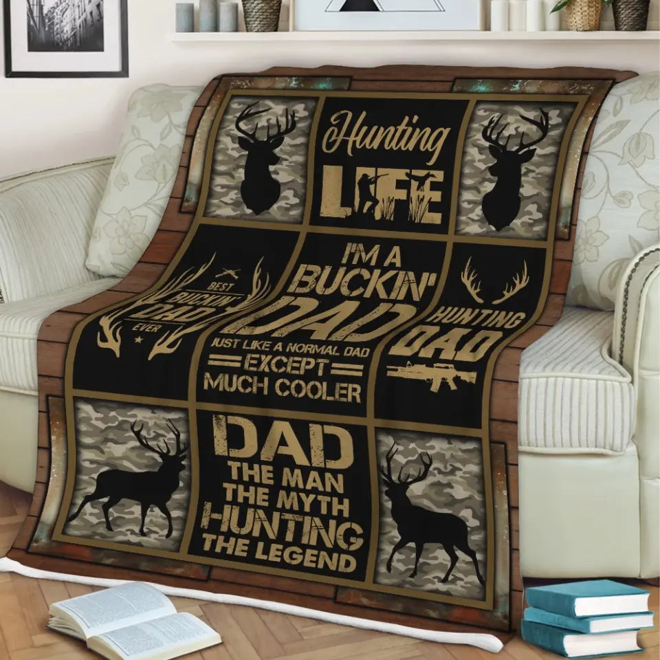 Father Daughter Hunting The Man The Myth The Legend Special Blanket Gift For Dad