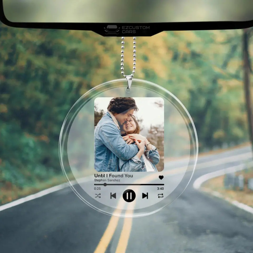 Personalized Valentine Gifts - Custom Song - Transparent Acrylic Car Ornament - Gift For Couple Anniversary