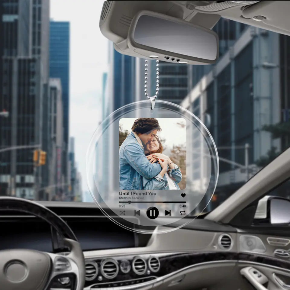 Personalized Valentine Gifts - Custom Song - Transparent Acrylic Car Ornament - Gift For Couple Anniversary