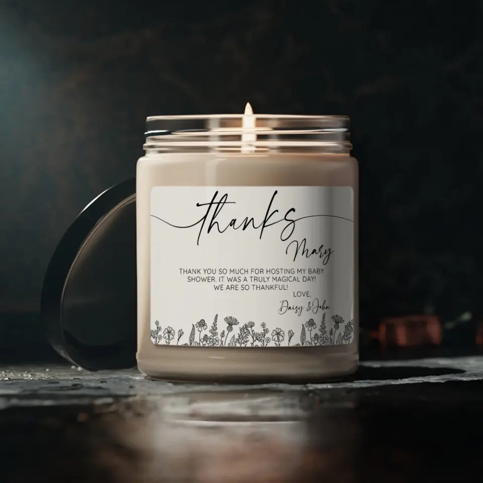 Thank You So Much For Hosting My Baby Shower Personalized Scented Candle