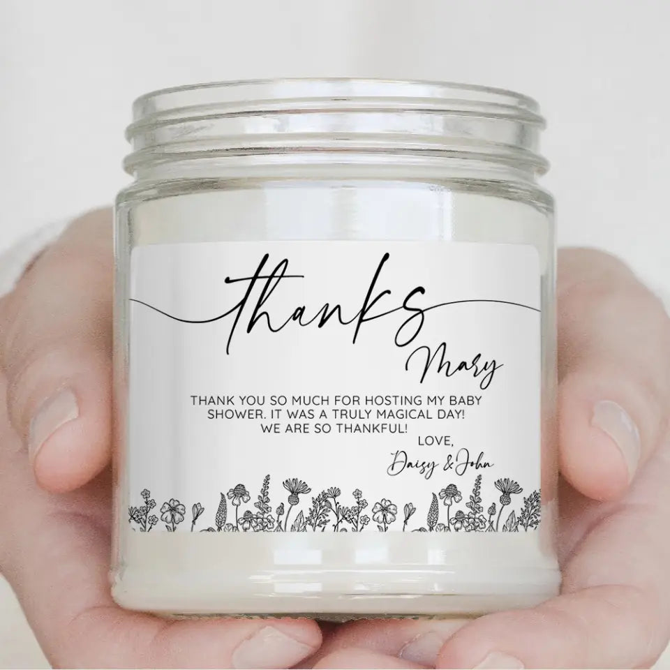 Thank You So Much For Hosting My Baby Shower Personalized Scented Candle