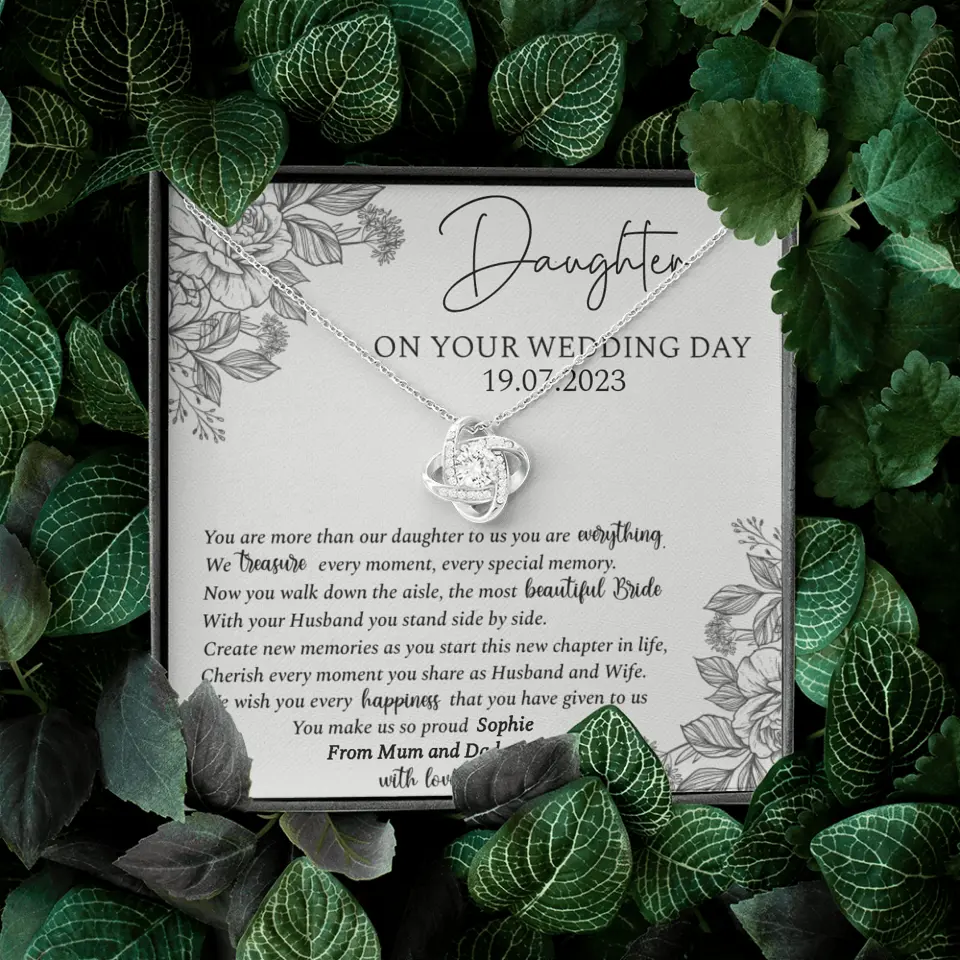 On Your Wedding Day Personalized Necklace Gift For Daughter On Wedding Day