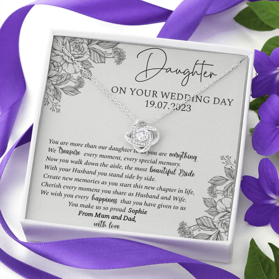On Your Wedding Day Personalized Necklace Gift For Daughter On Wedding Day
