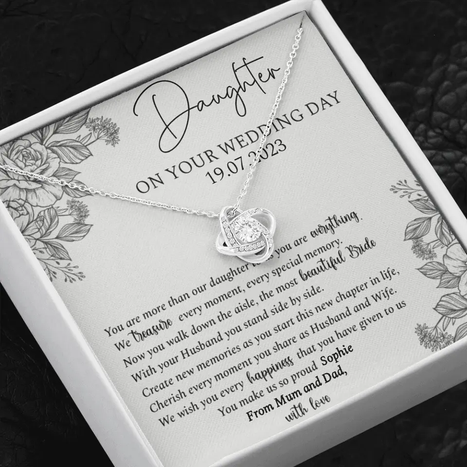 On Your Wedding Day Personalized Necklace Gift For Daughter On Wedding Day