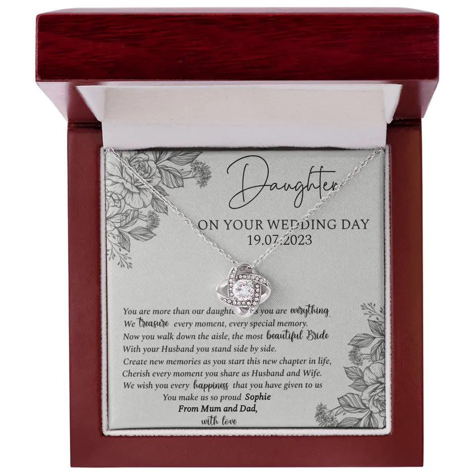 On Your Wedding Day Personalized Necklace Gift For Daughter On Wedding Day