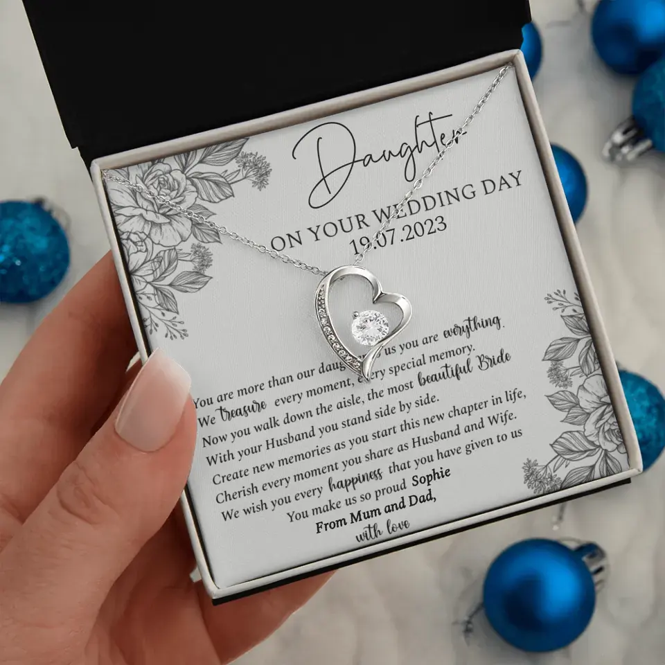 On Your Wedding Day Personalized Necklace Gift For Daughter On Wedding Day