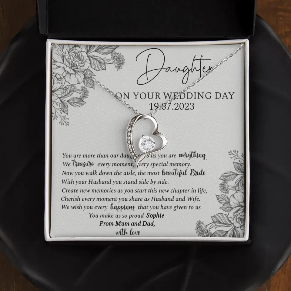 On Your Wedding Day Personalized Necklace Gift For Daughter On Wedding Day
