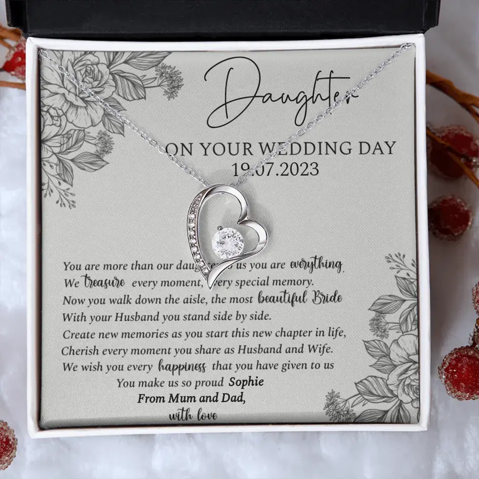 On Your Wedding Day Personalized Necklace Gift For Daughter On Wedding Day