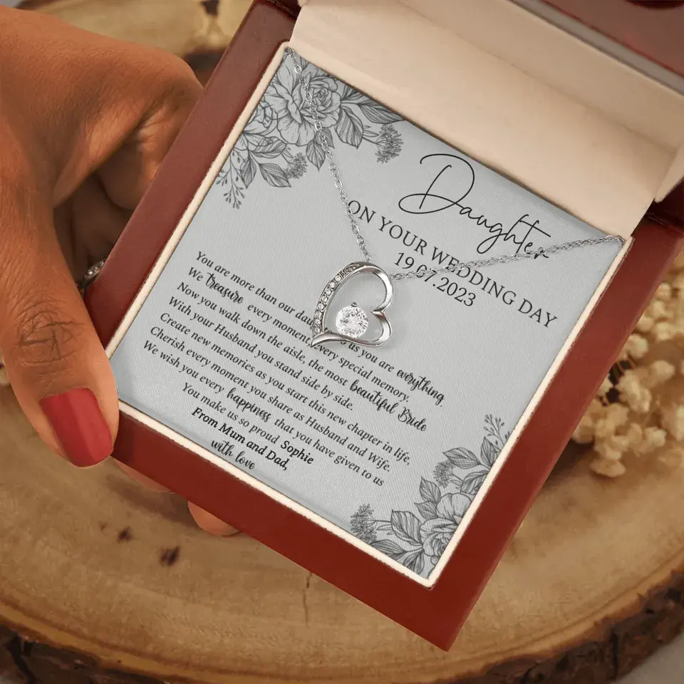 On Your Wedding Day Personalized Necklace Gift For Daughter On Wedding Day