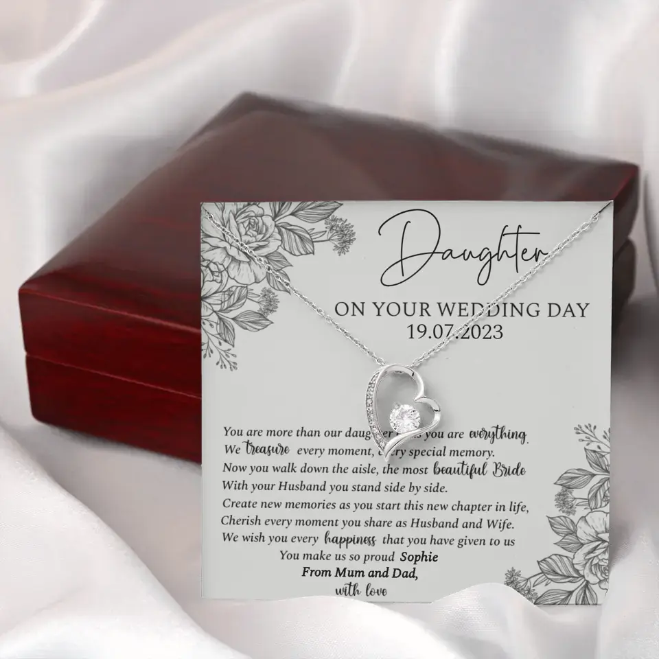 On Your Wedding Day Personalized Necklace Gift For Daughter On Wedding Day