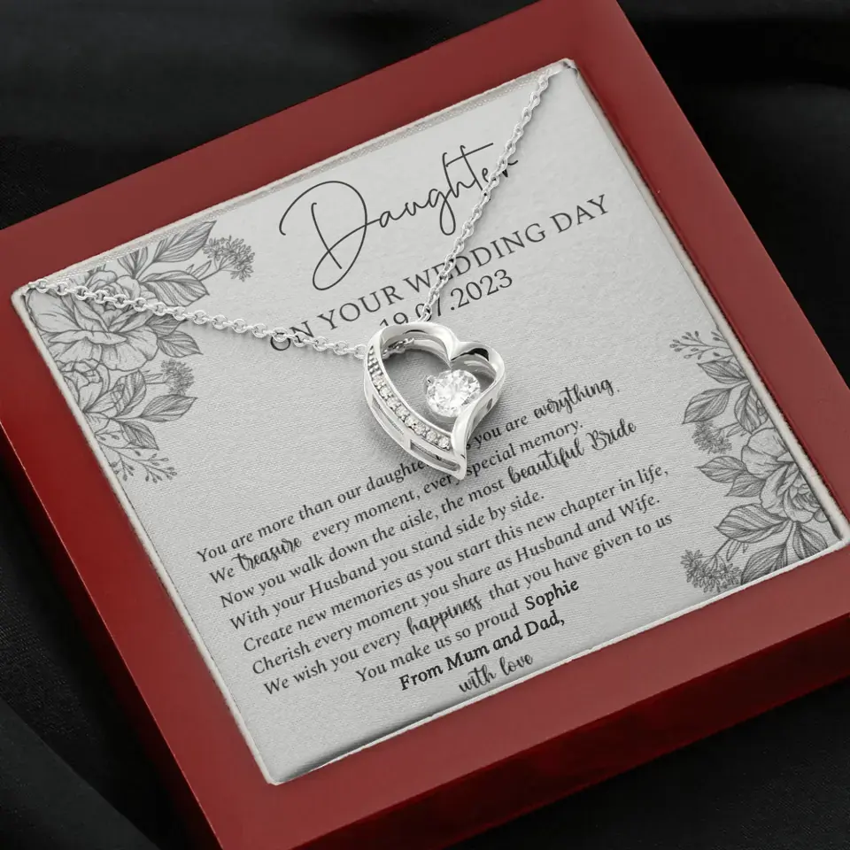 On Your Wedding Day Personalized Necklace Gift For Daughter On Wedding Day