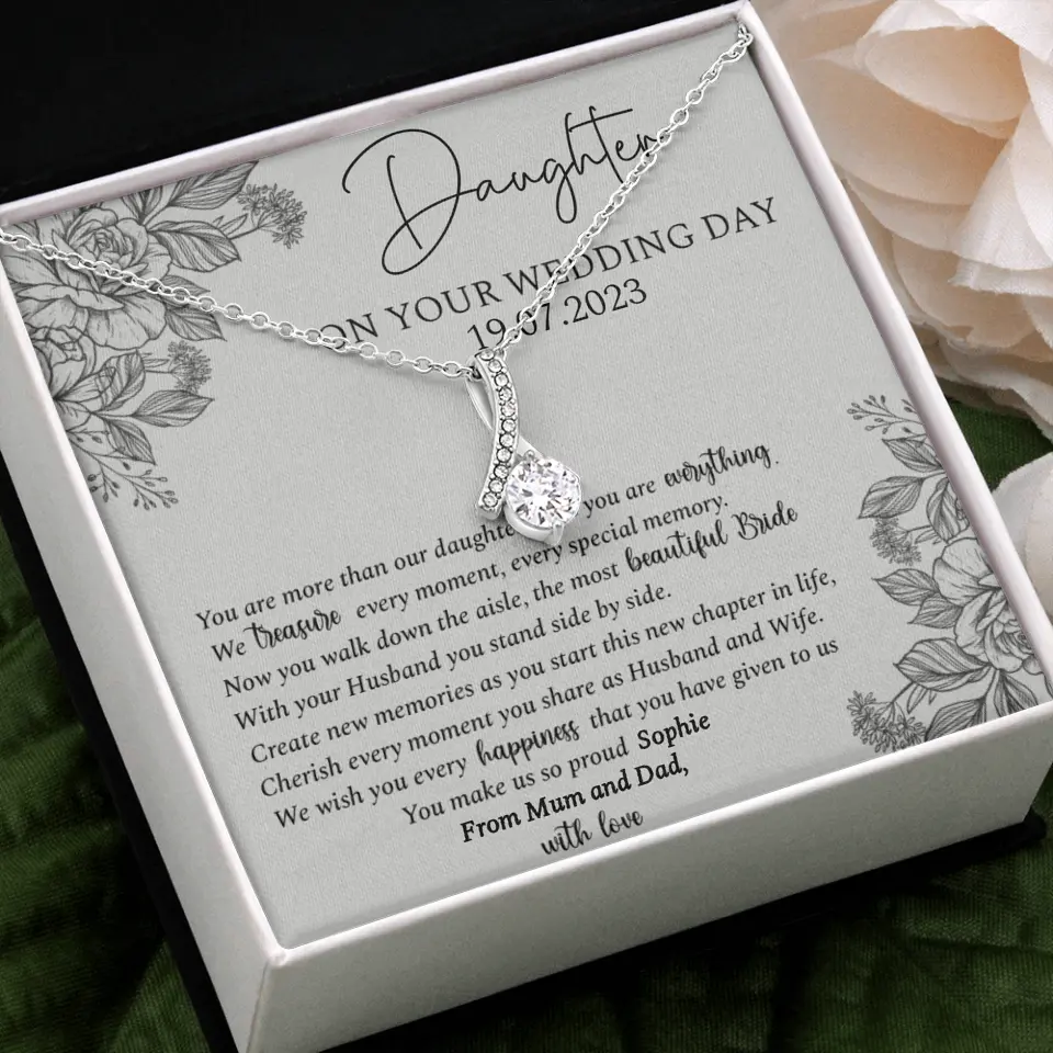 On Your Wedding Day Personalized Necklace Gift For Daughter On Wedding Day