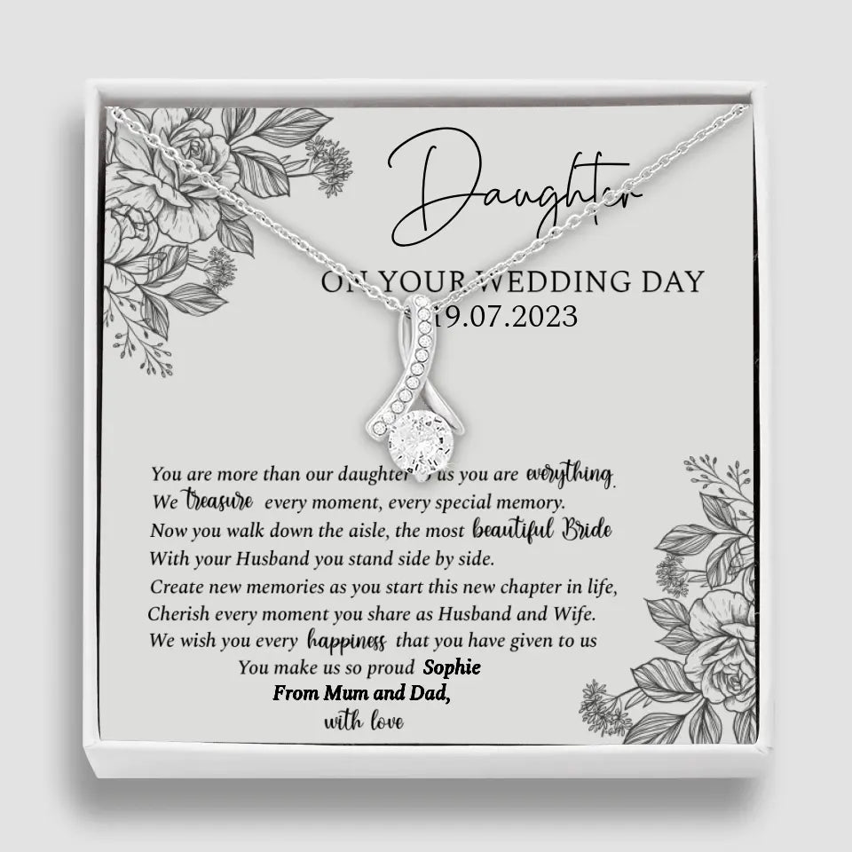 On Your Wedding Day Personalized Necklace Gift For Daughter On Wedding Day