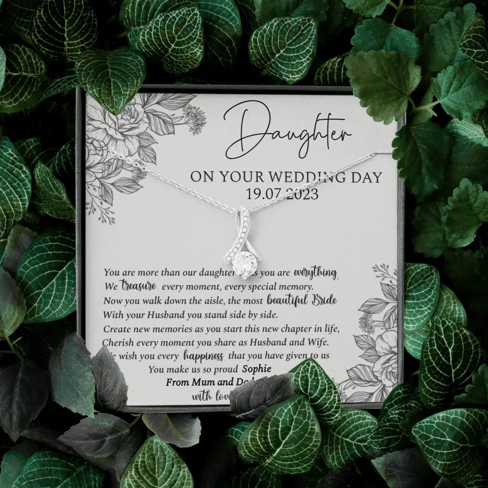 On Your Wedding Day Personalized Necklace Gift For Daughter On Wedding Day