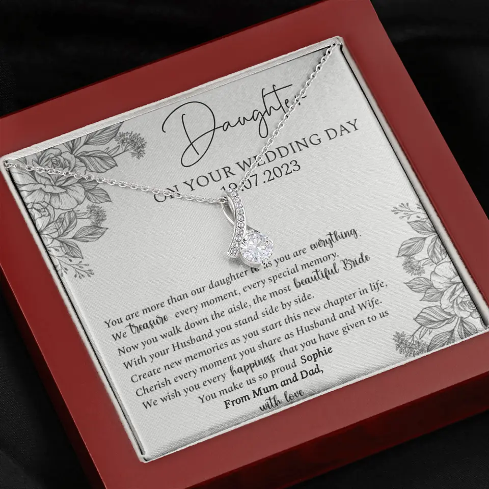 On Your Wedding Day Personalized Necklace Gift For Daughter On Wedding Day