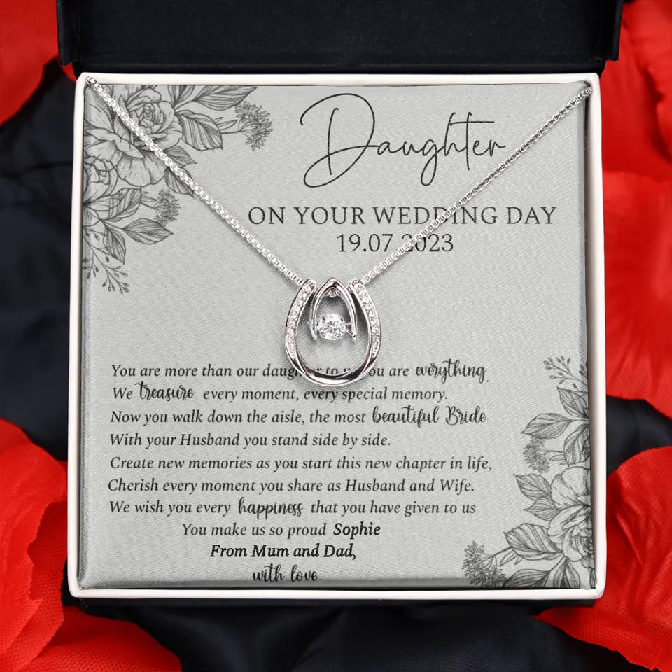 On Your Wedding Day Personalized Necklace Gift For Daughter On Wedding Day