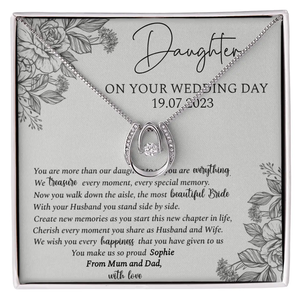 On Your Wedding Day Personalized Necklace Gift For Daughter On Wedding Day