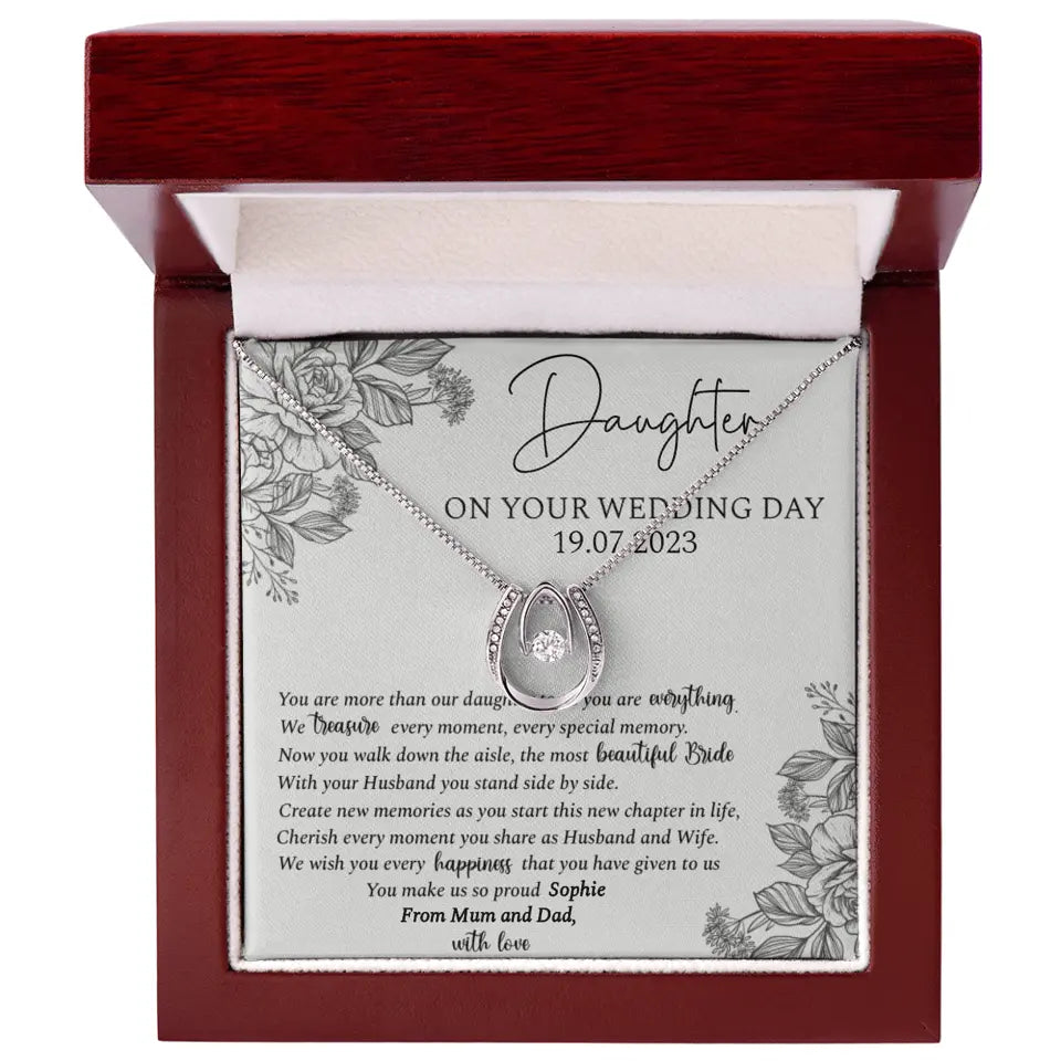 On Your Wedding Day Personalized Necklace Gift For Daughter On Wedding Day