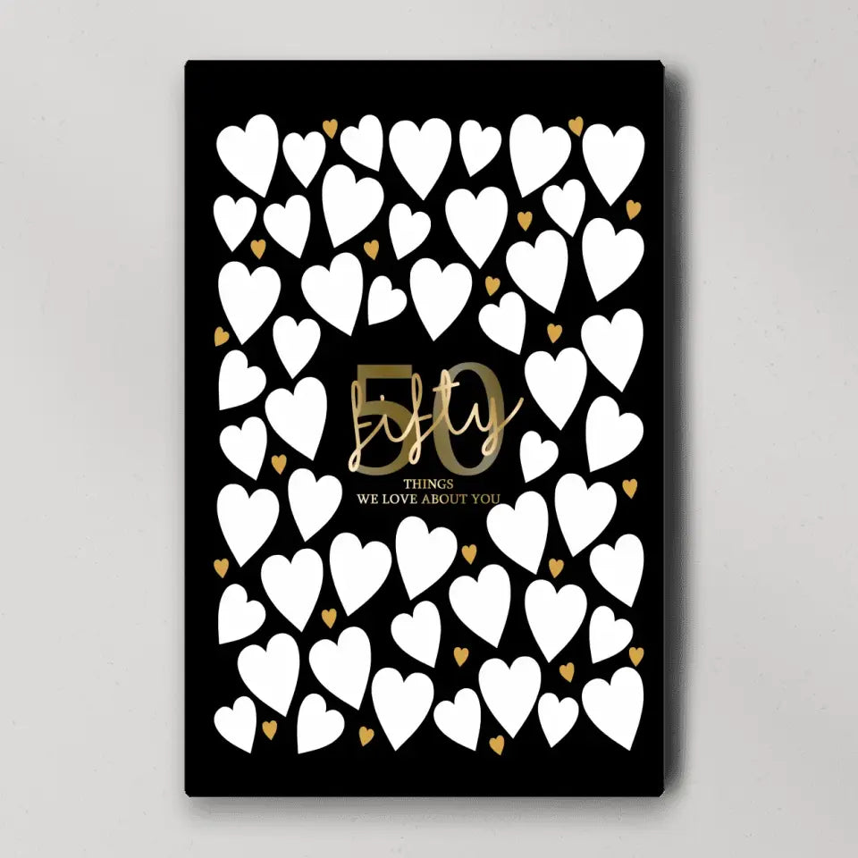 Write Your Own 40 50 60 70 80 90 Things We Love About You - Canvas Poster Wall Art - Best Birthday Gift For Family - For Older Parents/Grandparents