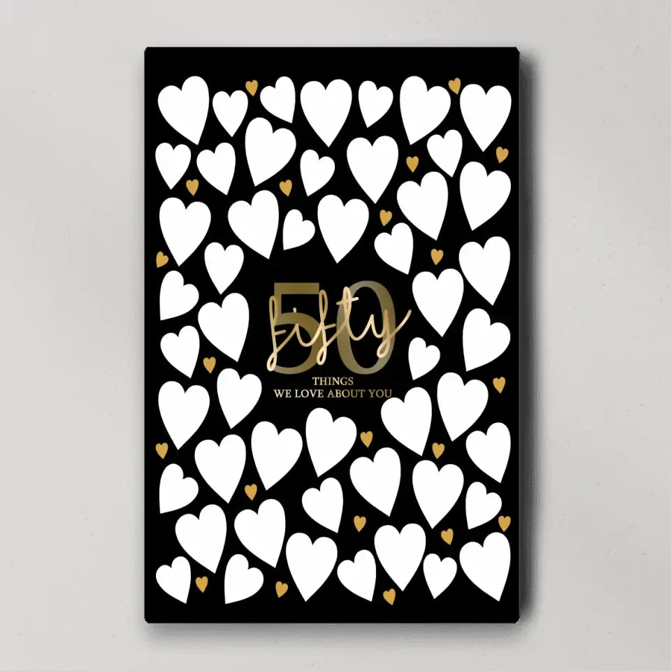 Write Your Own 40 50 60 70 80 90 Things We Love About You - Canvas Poster Wall Art - Best Birthday Gift For Family - For Older Parents/Grandparents