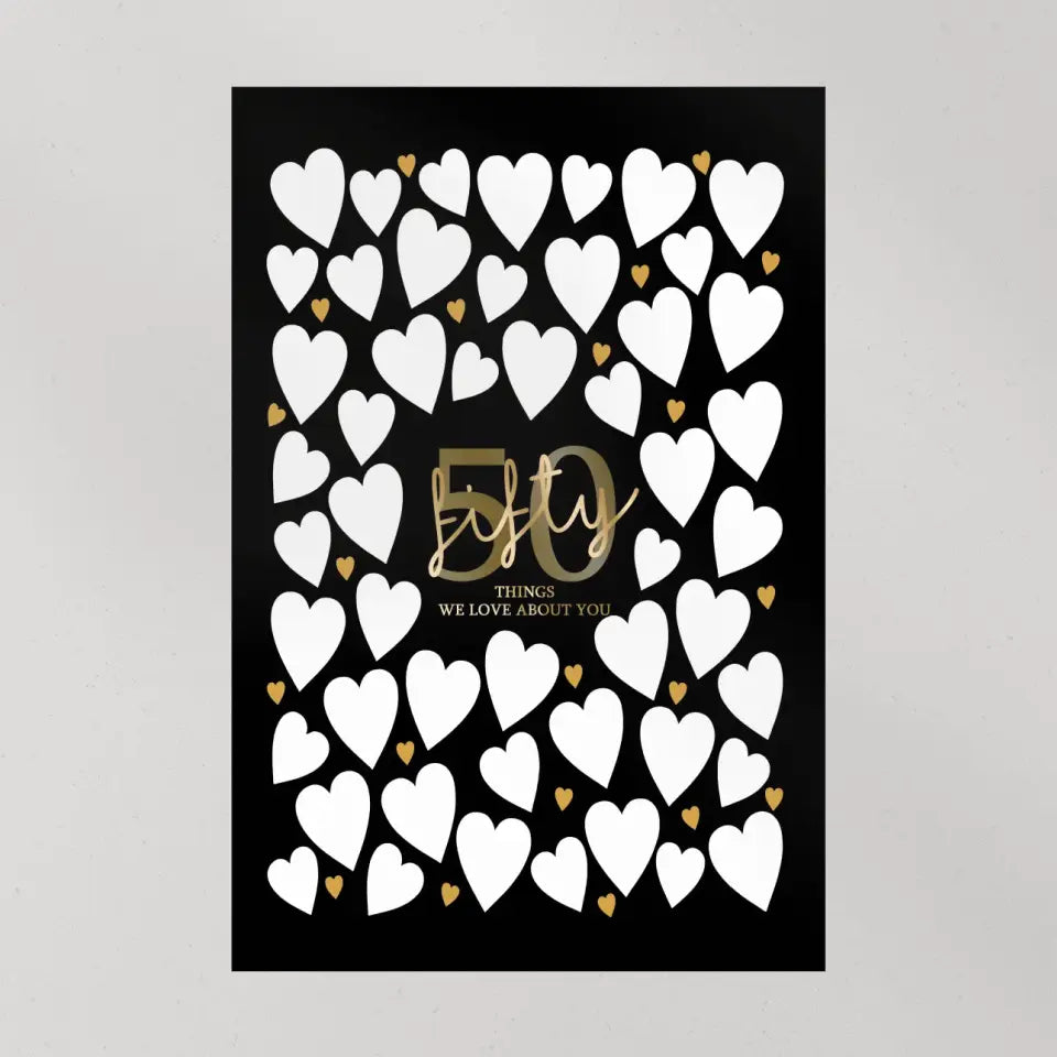 Write Your Own 40 50 60 70 80 90 Things We Love About You - Canvas Poster Wall Art - Best Birthday Gift For Family - For Older Parents/Grandparents