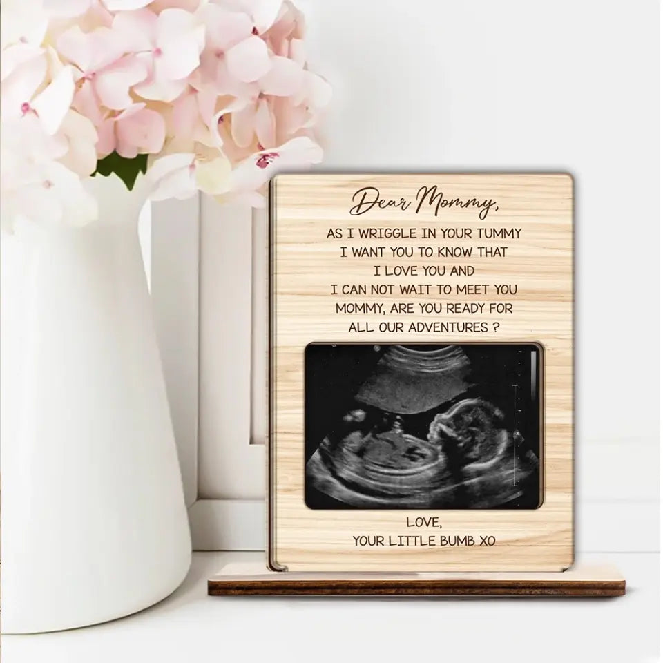 As I Wriggle In Your Tummy - Personalized Wooden Plaque - Gift For Pregnant Mom | 306IHPNPWP779