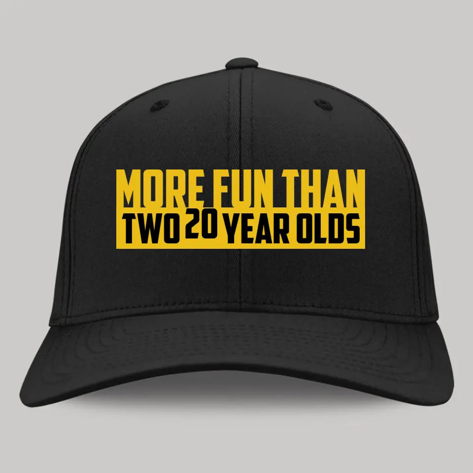 More Fun Than Two Double Age-Year-Olds, Classic Cap, Birthday Gift For Dad Grandpa Uncle | 306IHPBNCC762