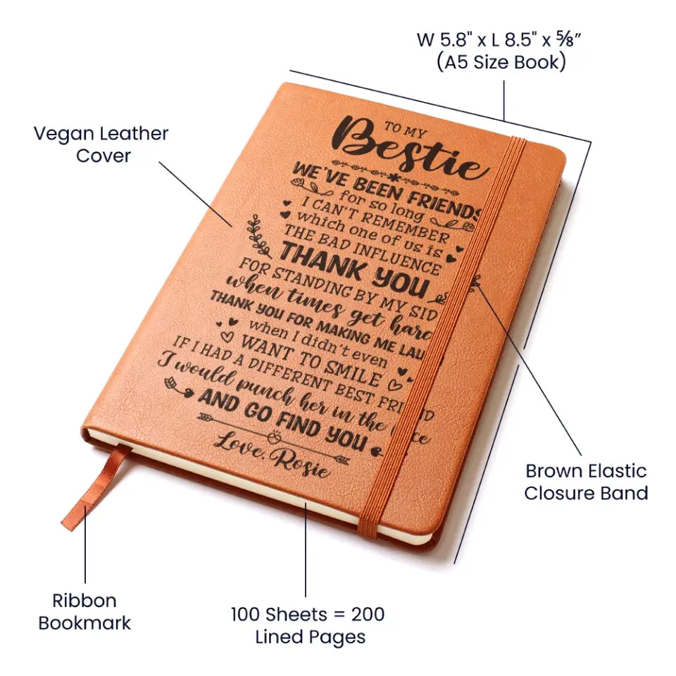 We're Been Friends For So Long - Graphic Leather Journal