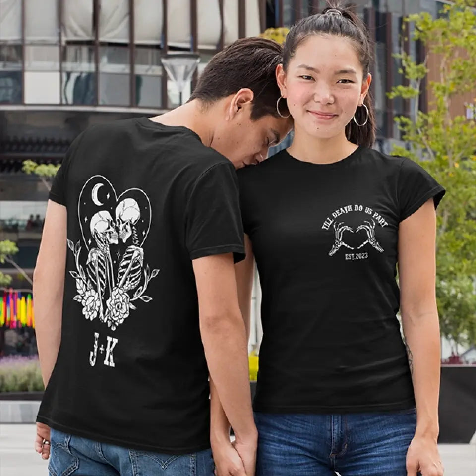 Till Death Do Us Apart Personalized G500 T-Shirt Gift For Couple
