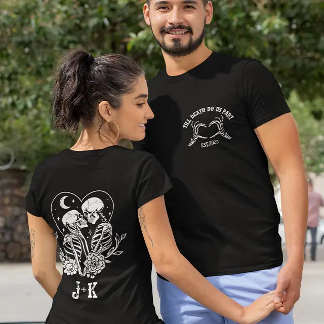 Till Death Do Us Apart - Personalized G500 T-shirt Two Sides - Gift For Couple | 306IHPBNTS732