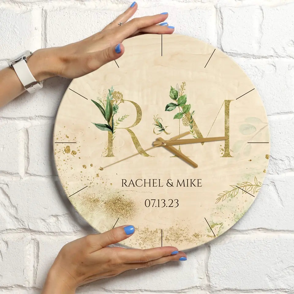 Choose Letters - Personalized Wall Clock - Gift For Anniversary Couple | 307IHPBNWC807