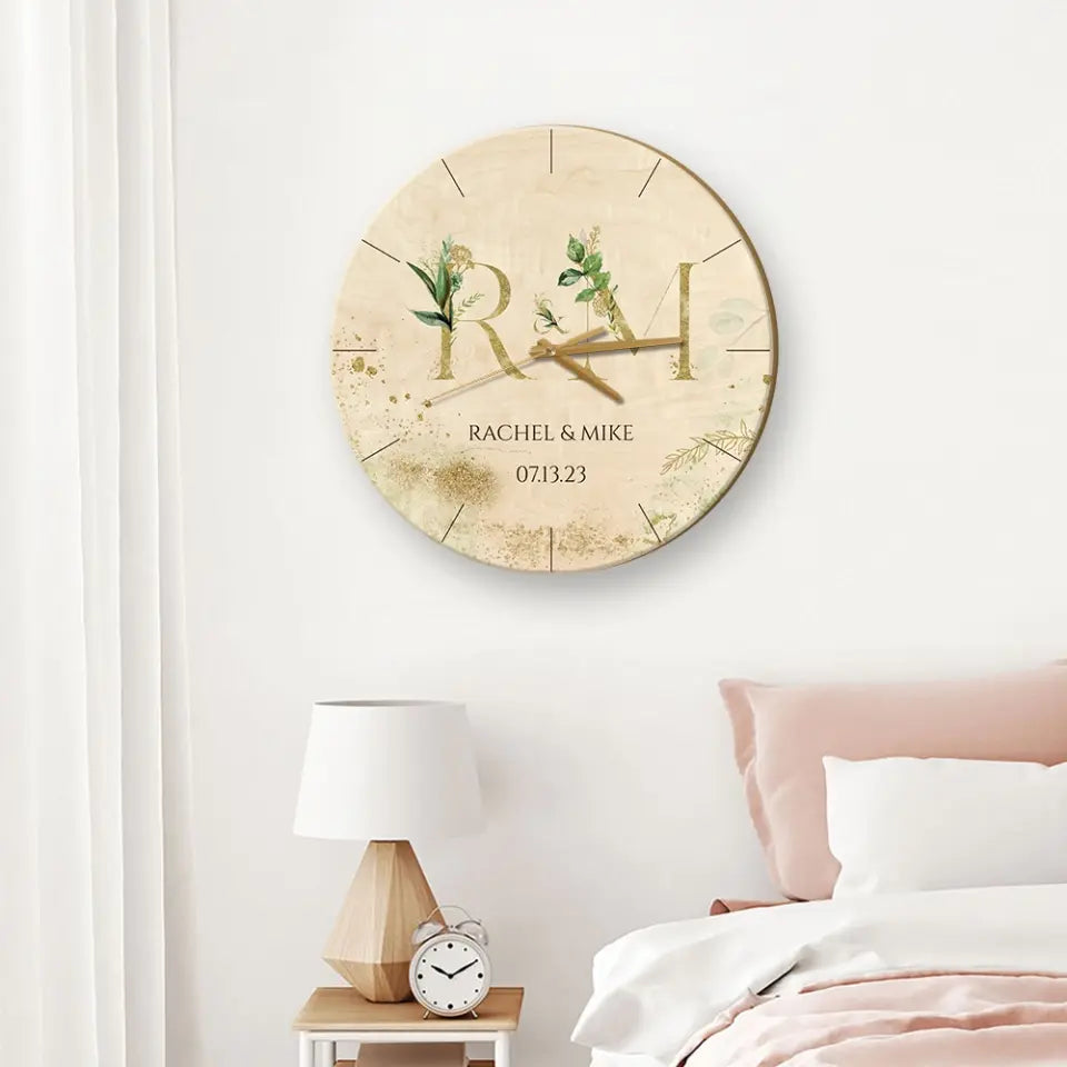 Choose Letters - Personalized Wall Clock - Gift For Anniversary Couple | 307IHPBNWC807