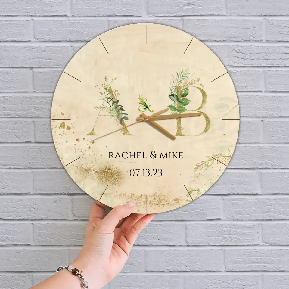 Choose Letters - Personalized Wall Clock - Gift For Anniversary Couple | 307IHPBNWC807