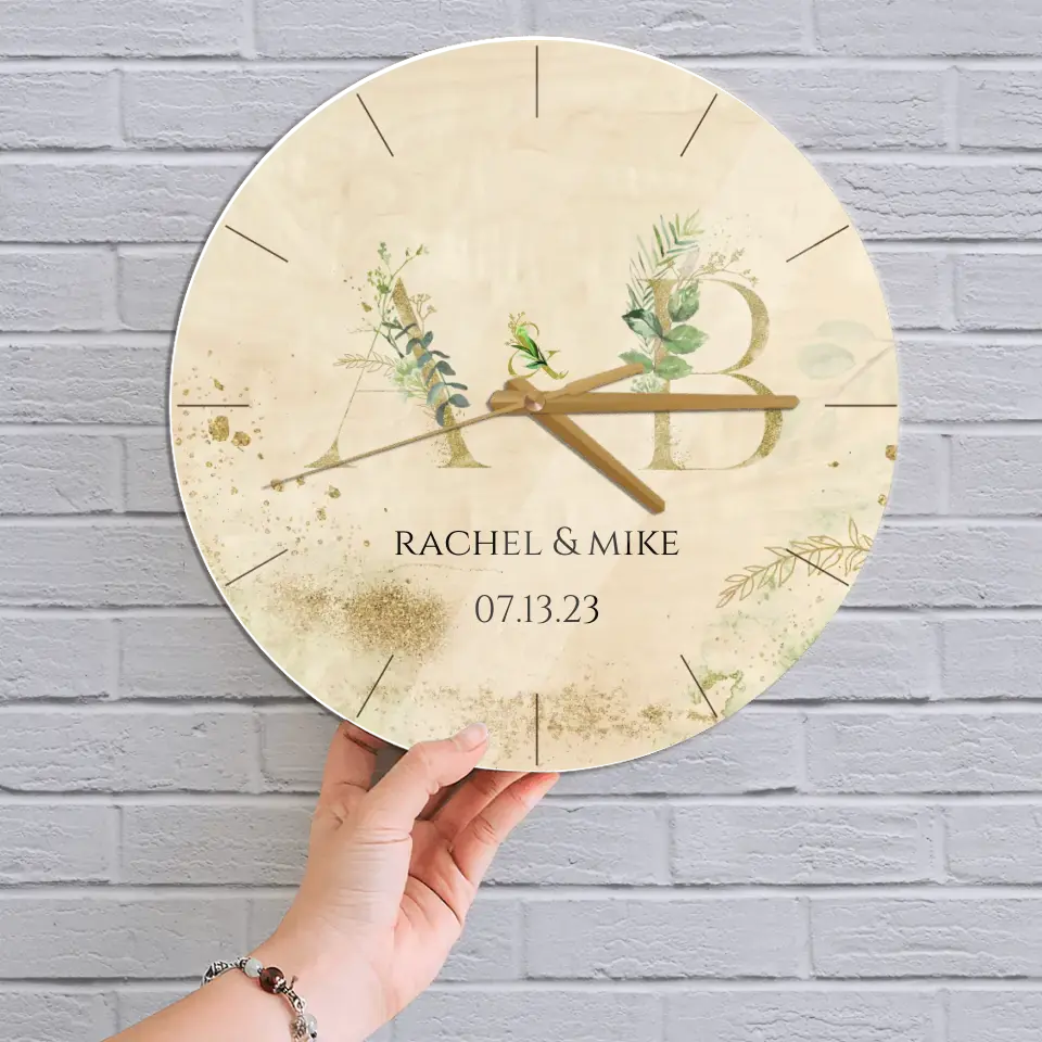 Choose Letters - Personalized Wall Clock - Gift For Anniversary Couple | 307IHPBNWC807