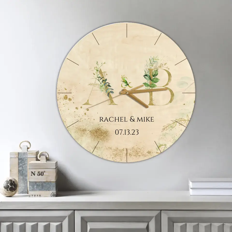 Choose Letters - Personalized Wall Clock - Gift For Anniversary Couple | 307IHPBNWC807