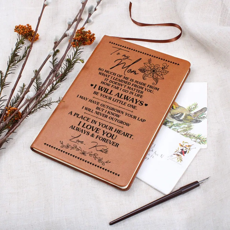 To My Mom Graphic Leather Journal Gift For Mom