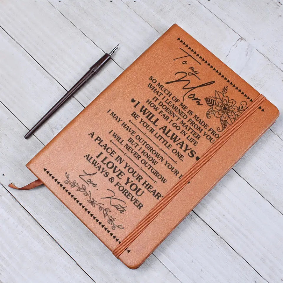 To My Mom Graphic Leather Journal Gift For Mom