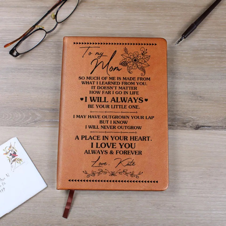To My Mom Graphic Leather Journal Gift For Mom