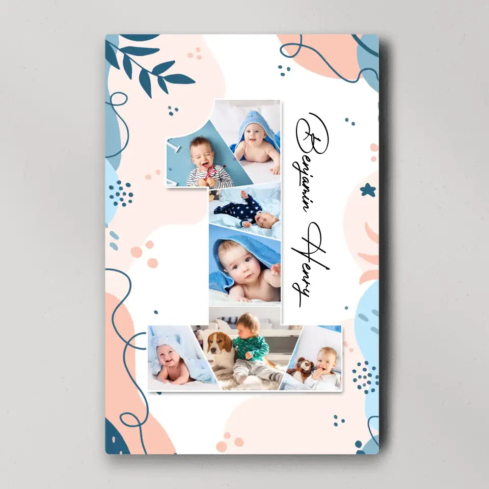 One Year Old - Upload Photo Canvas/Poster - Birthday Gift | 305IHPLNCA613