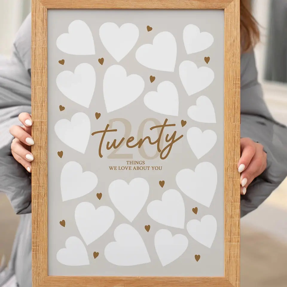 Write Your Own 40 50 60 70 80 90 Things We Love About You - Canvas Poster Wall Art - Best Birthday Gift For Family - For Older Parents/Grandparents