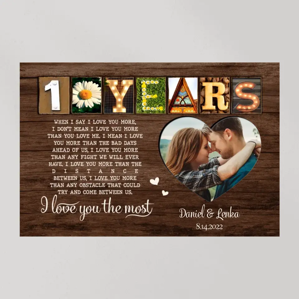 10 Years Anniversary - Personalized Canvas Poster - Gift For 10 Years Anniversary | 307IHPNPCA878