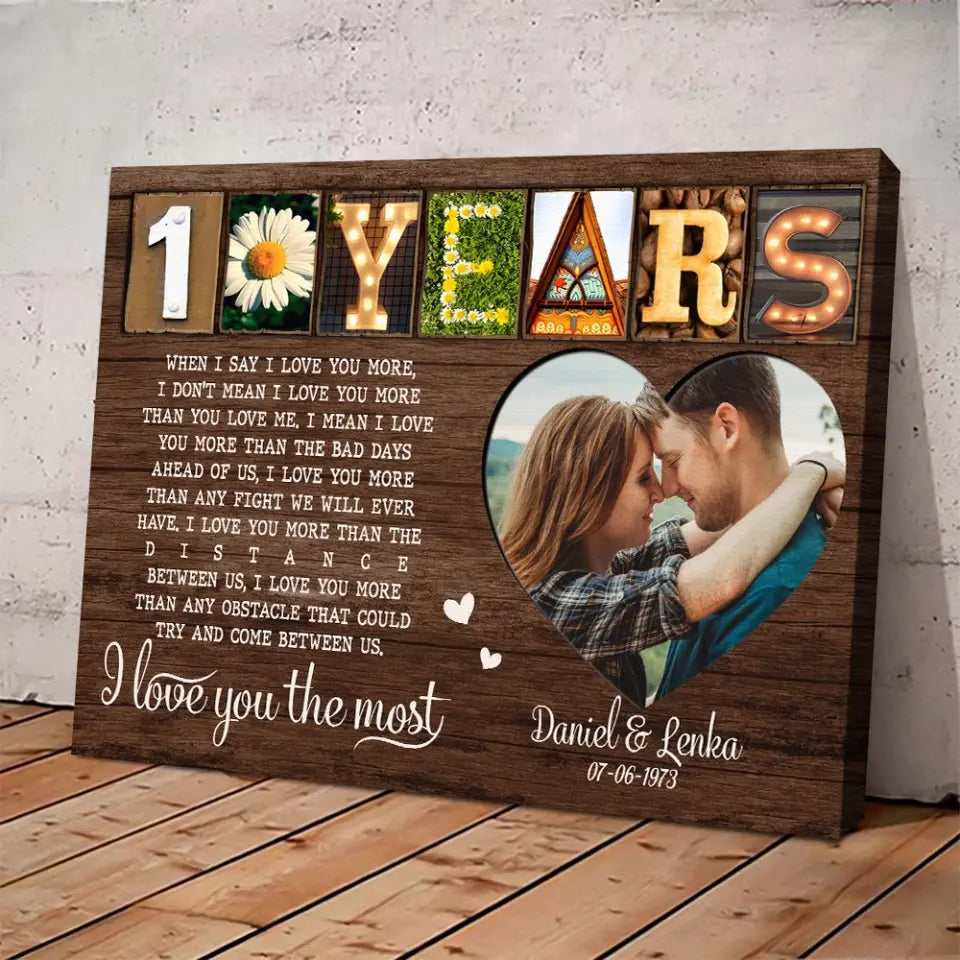 10 Years Anniversary - Personalized Canvas Poster - Gift For 10 Years Anniversary | 307IHPNPCA878