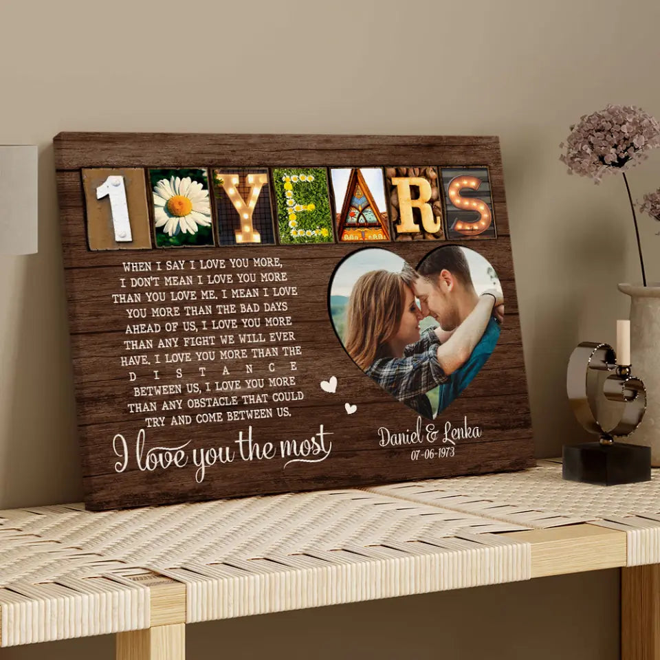 When I Say I Love You More - Personalized Canvas Poster - Gift For 10 Years Anniversary