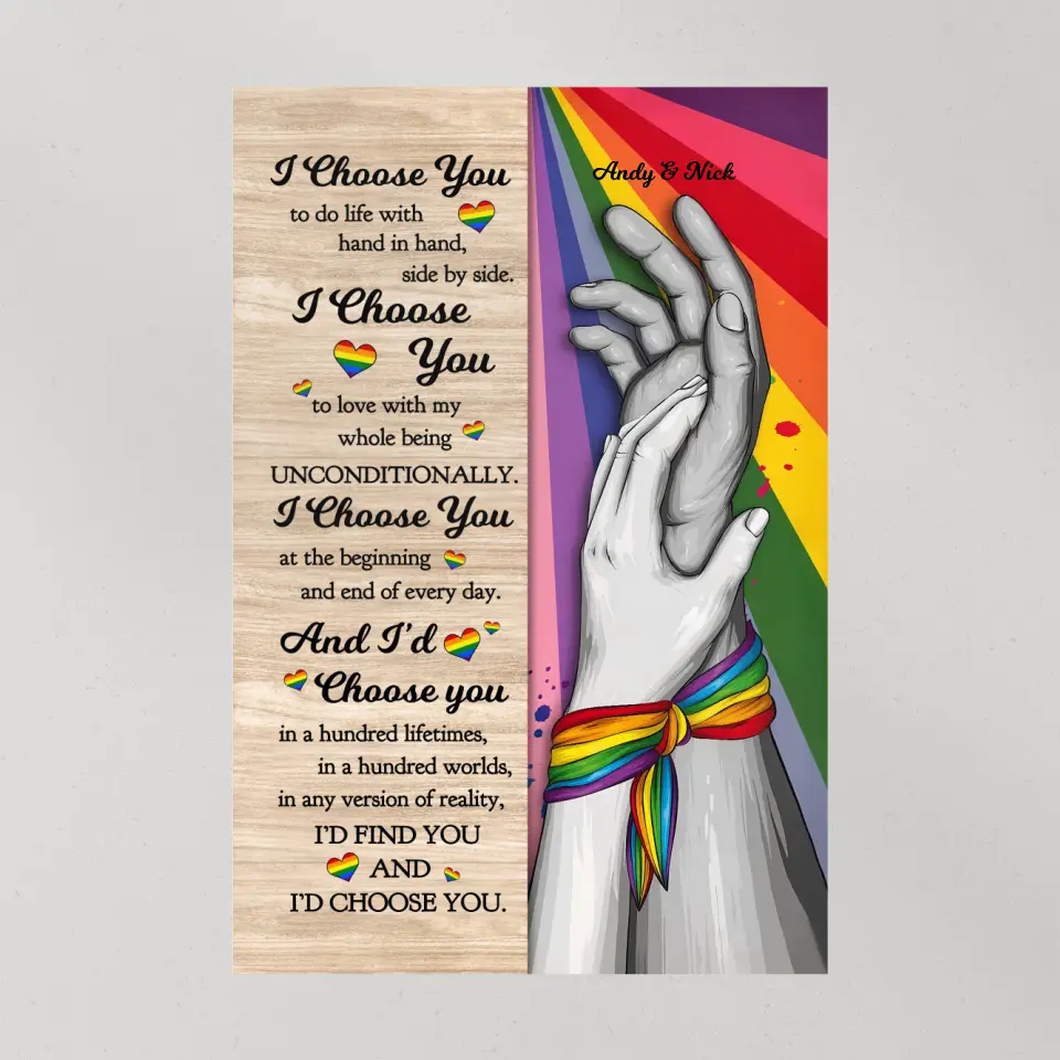I Choose You Personalized Canvas Poster