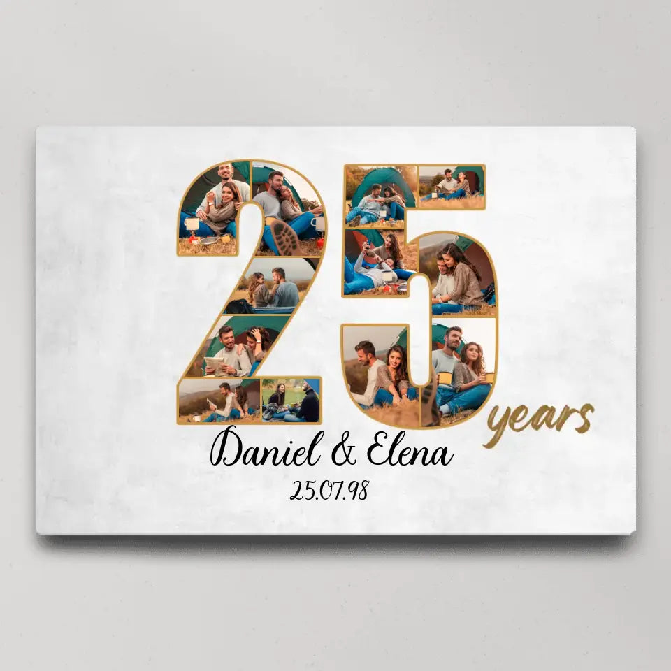 25 Years Anniversary - Canvas Wall Art - Gift For 25 Year Anniversary Birthday | 307IHPNPCA859