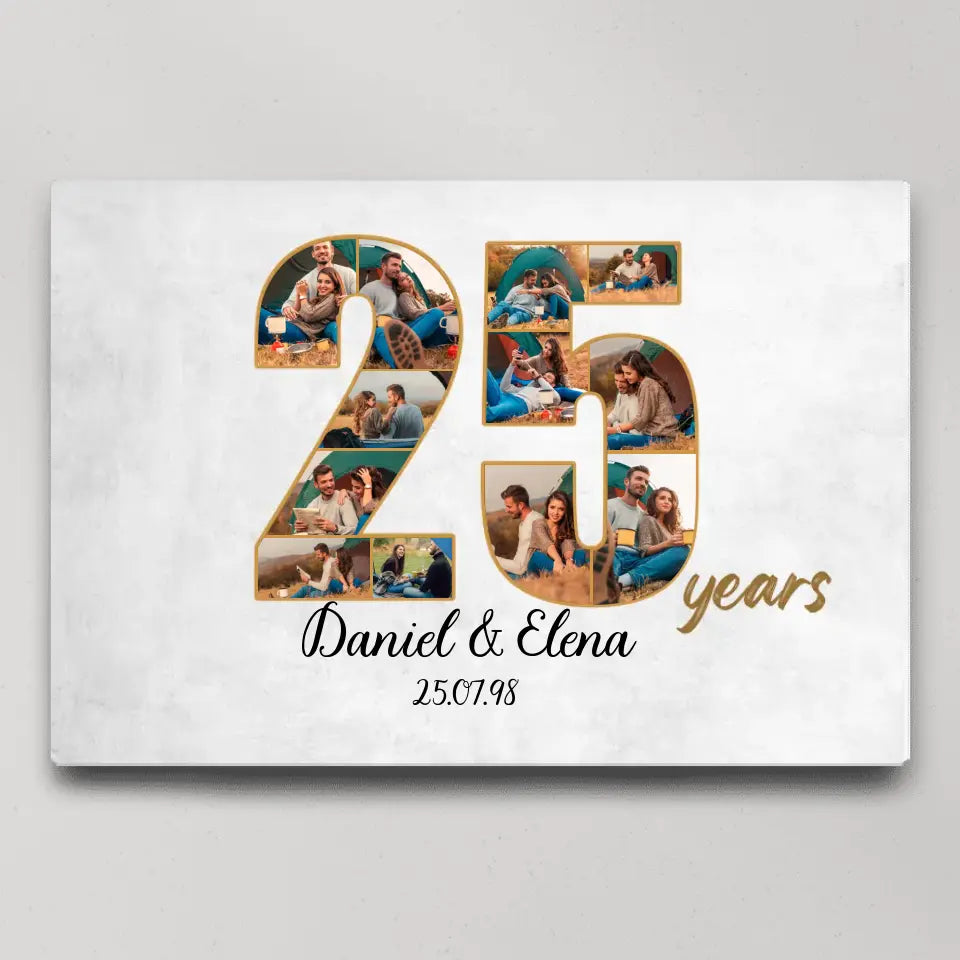 25 Years Anniversary - Canvas Wall Art - Gift For 25 Year Anniversary Birthday | 307IHPNPCA859