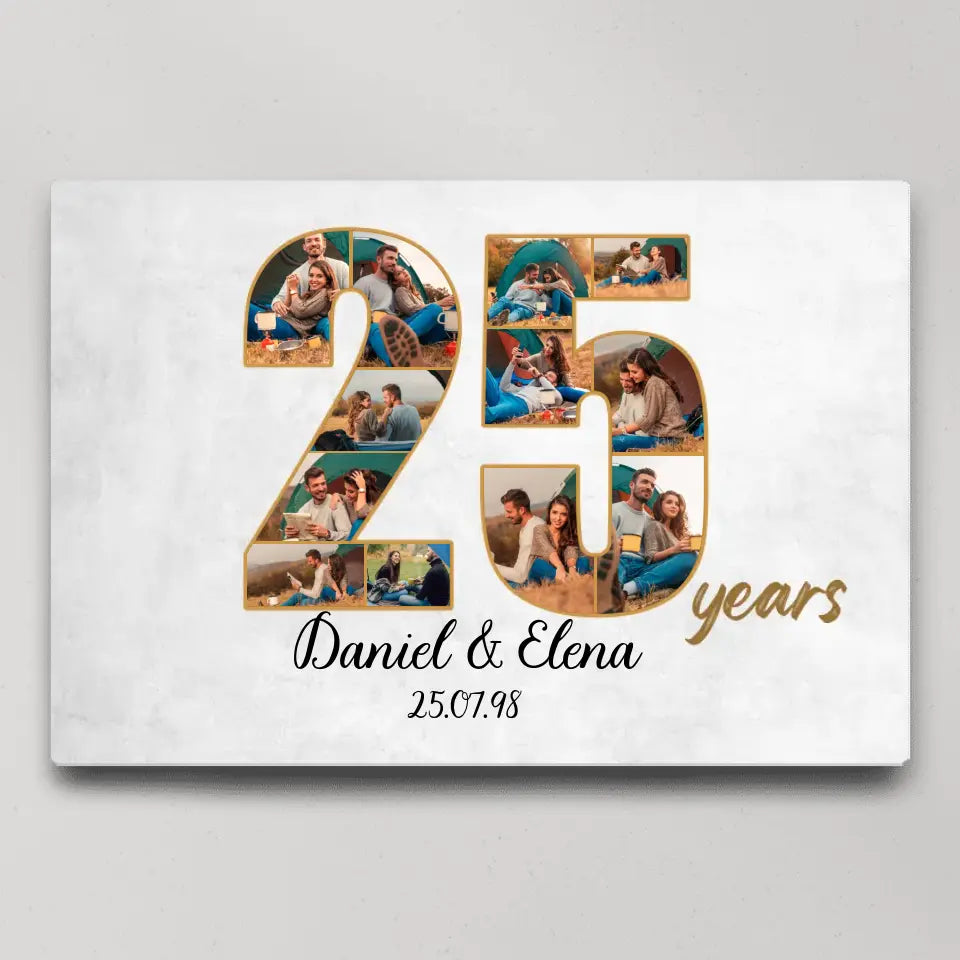 25 Years Anniversary - Canvas Wall Art - Gift For 25 Year Anniversary Birthday | 307IHPNPCA859